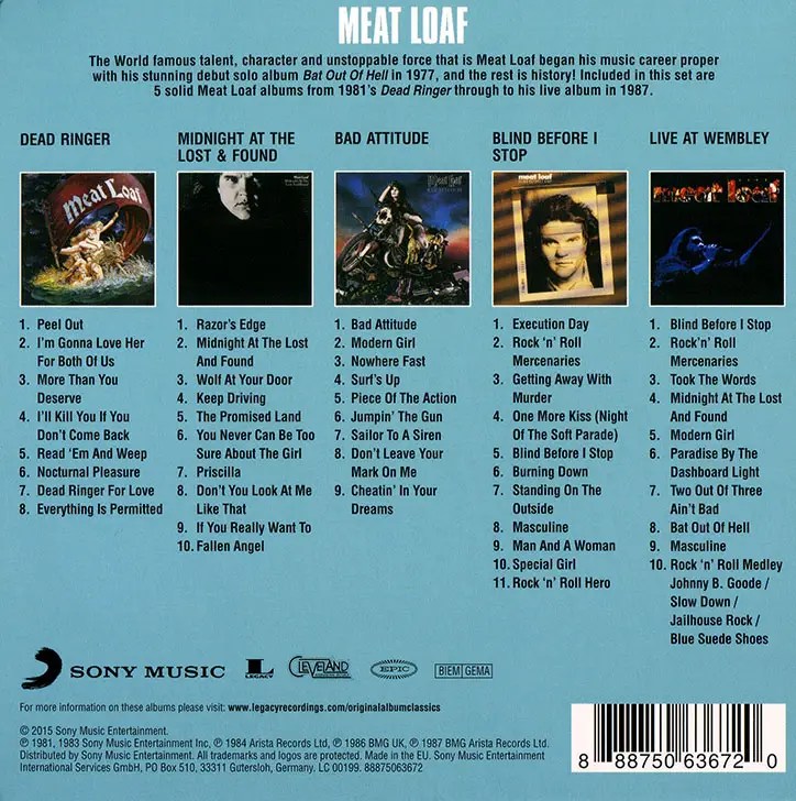 Meat Loaf Original Album Classics (2015) 5CD Box Set / AvaxHome