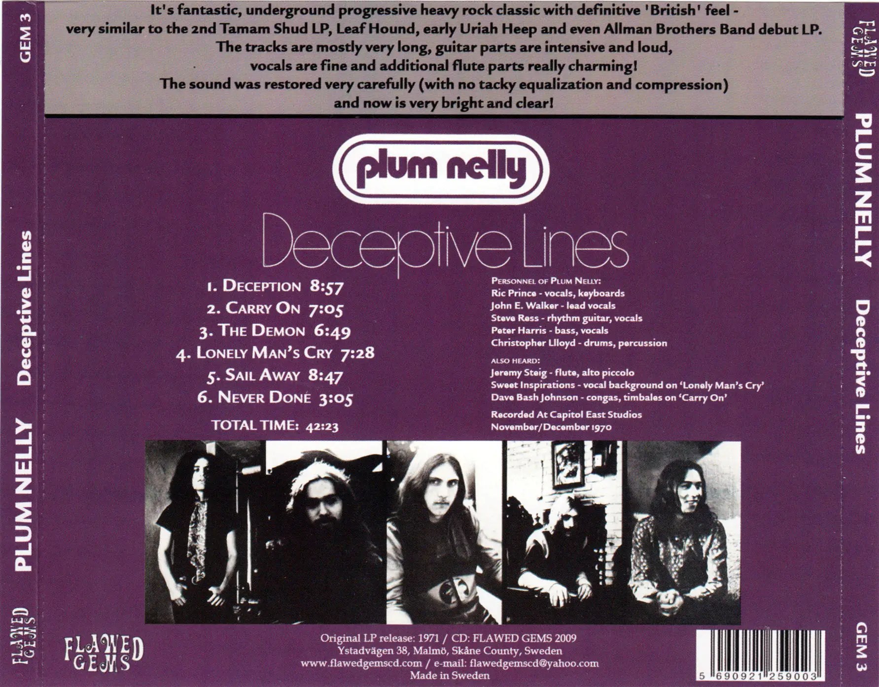 Plum Nelly Deceptive Lines (1971) [Reissue 2009] / AvaxHome