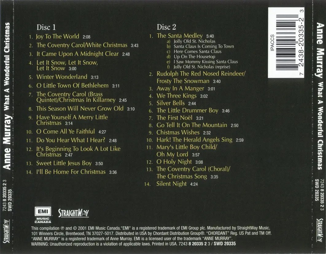 Anne Murray What A Wonderful Christmas (2001) 2 CD *ReUp* / AvaxHome