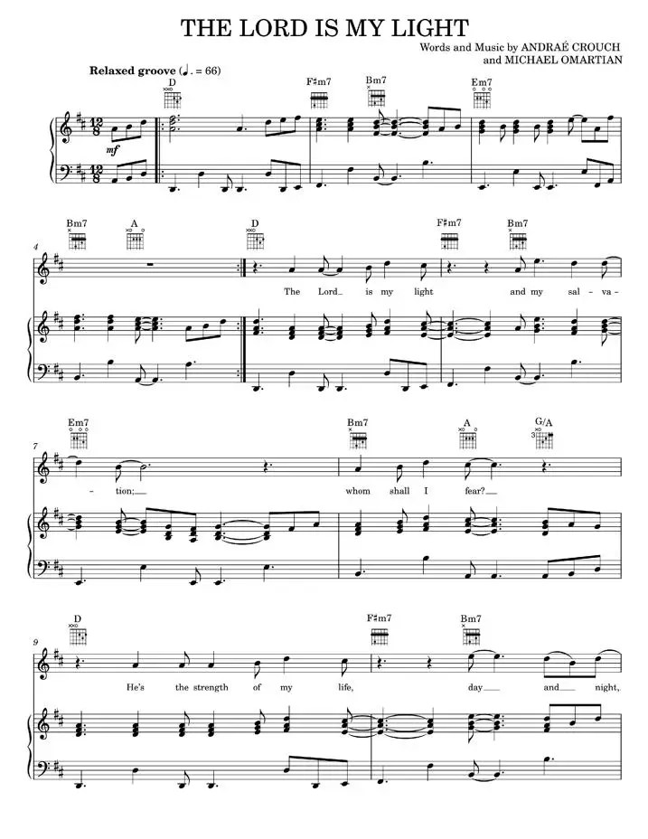 The Lord Is My Light Andrae Crouch (PianoVocalGuitar) / AvaxHome