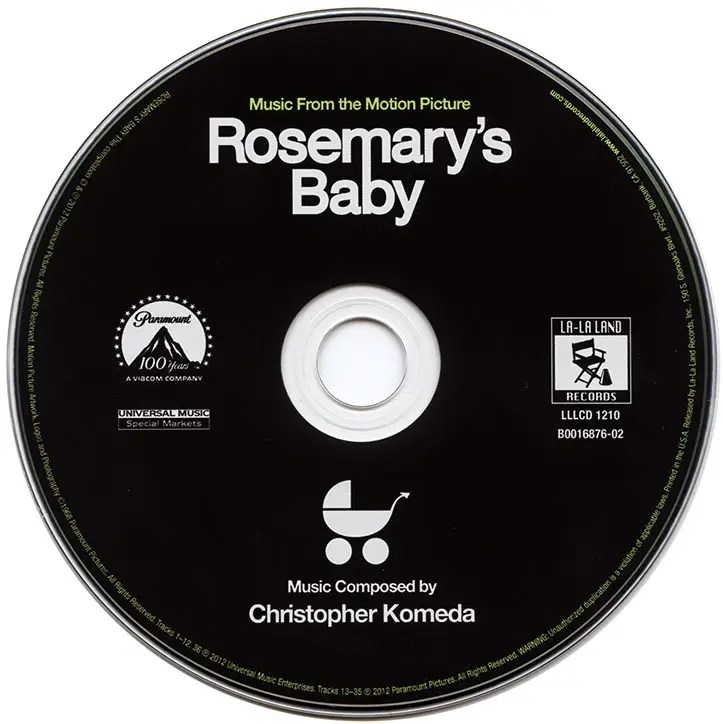 Christopher (Krzysztof) Komeda Rosemary's Baby Music From the Motion