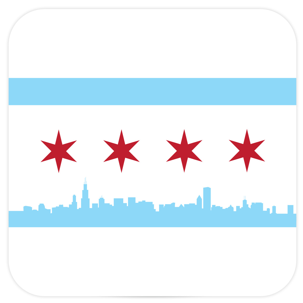 Chicago Flag Coaster Chicago Flag Coasters Pixie Paper Co.