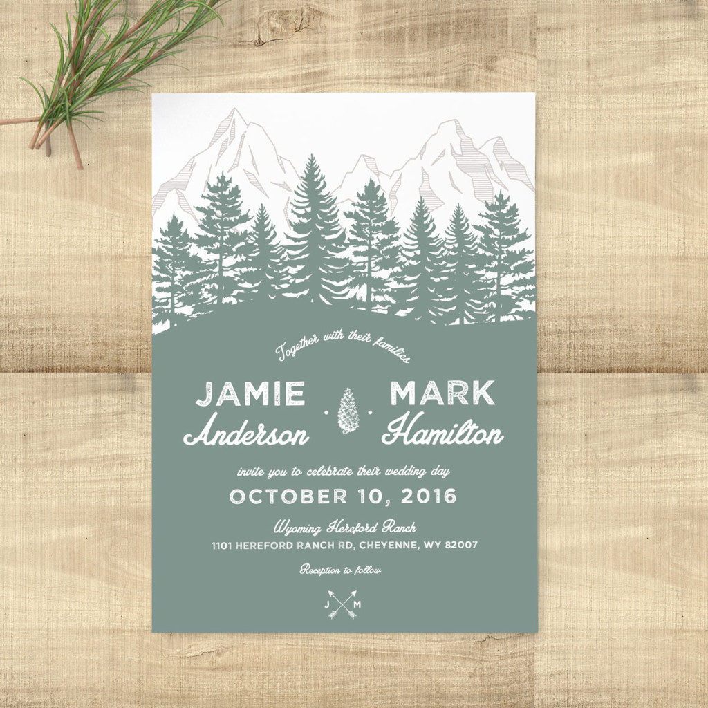 Forest Rustic Woodland Wedding Invitation Suite Pixie