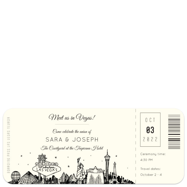 Plane Ticket to Las Vegas Pixie Paper Co.
