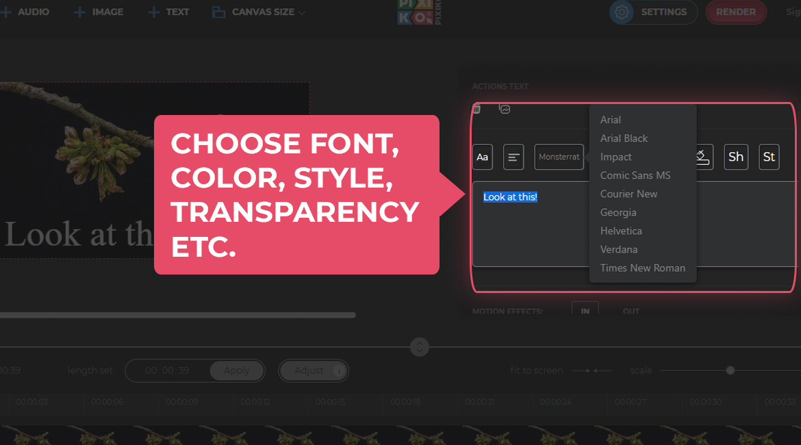 Pixiko Add Ajoutez du texte à la vidéo en ligne / Rendez votre vidéo