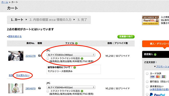 カートとは何ですか？【単品購入】 PIXTAでよくある質問
