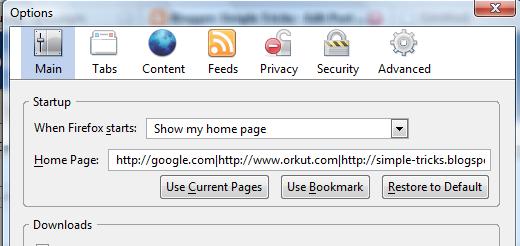 Multiple Home Pages Pada Firefox Garut Blitz
