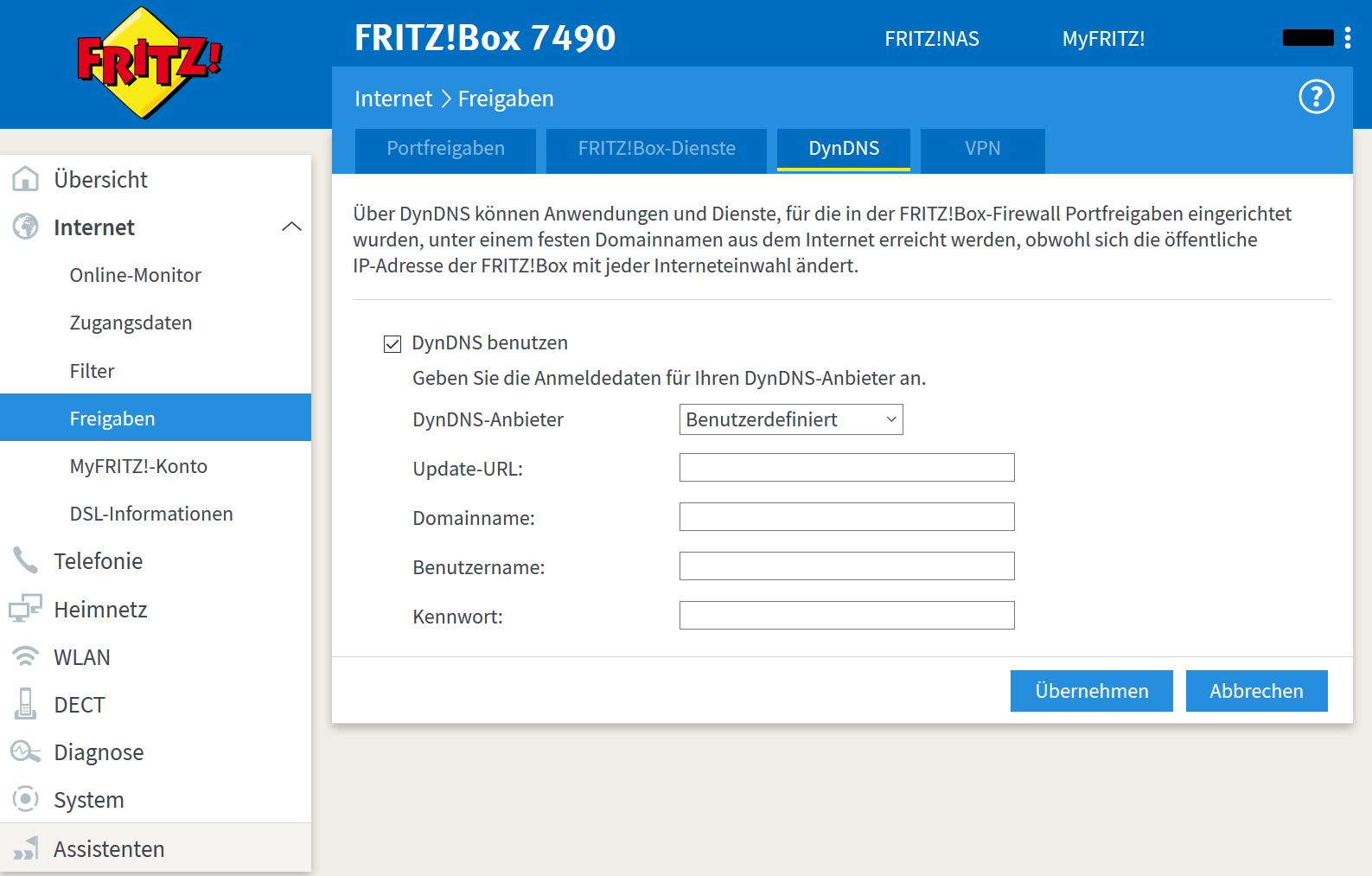 Externer Zugriff auf die FritzBox Pixxelsuppe.de
