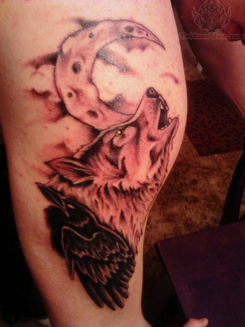 Wolf And Moon Tattoo Free Image Download 667_x_500_jpg