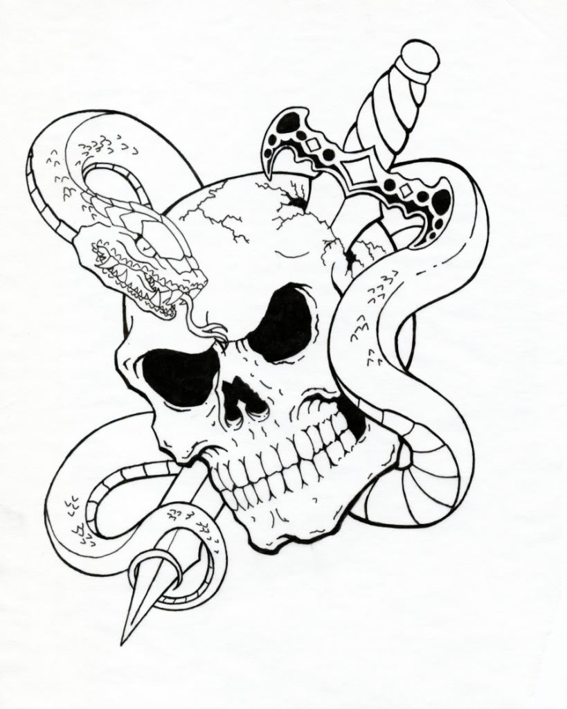 Snake And Skull Tattoo Designs Drawing Free Image Download 1024_x_819_jpg