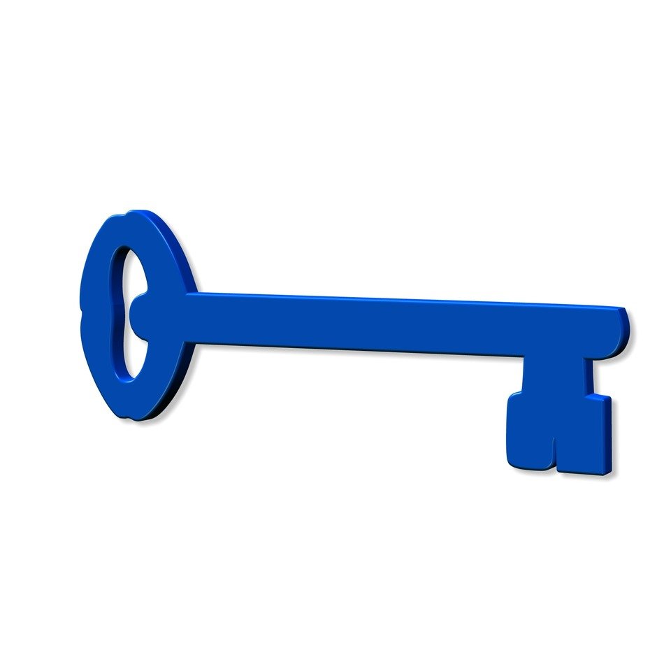 Blue door key, illustration free image download
