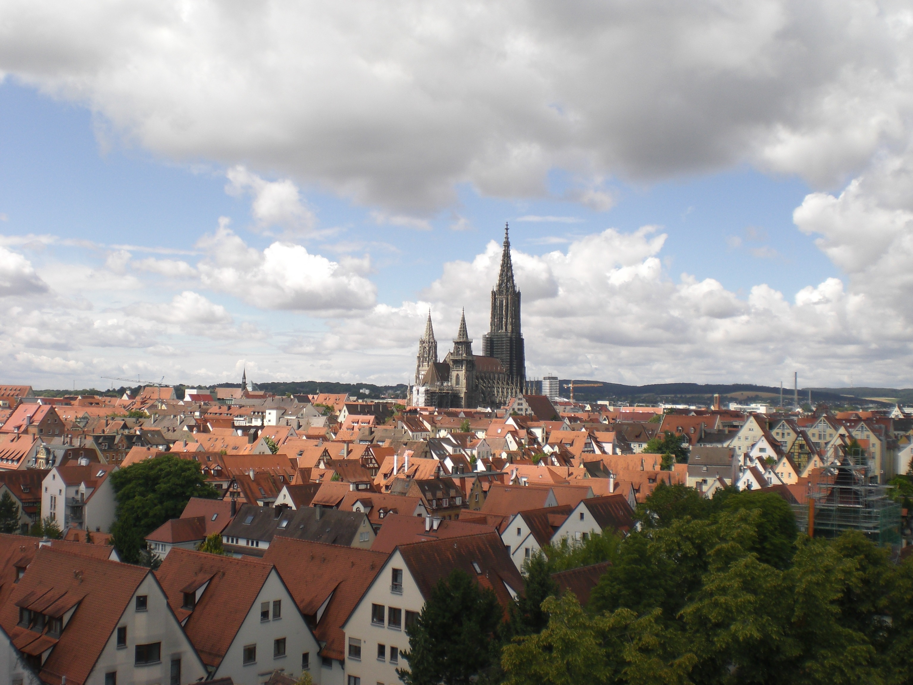 Ulm cathedral in city, top view, germany, munich free image download