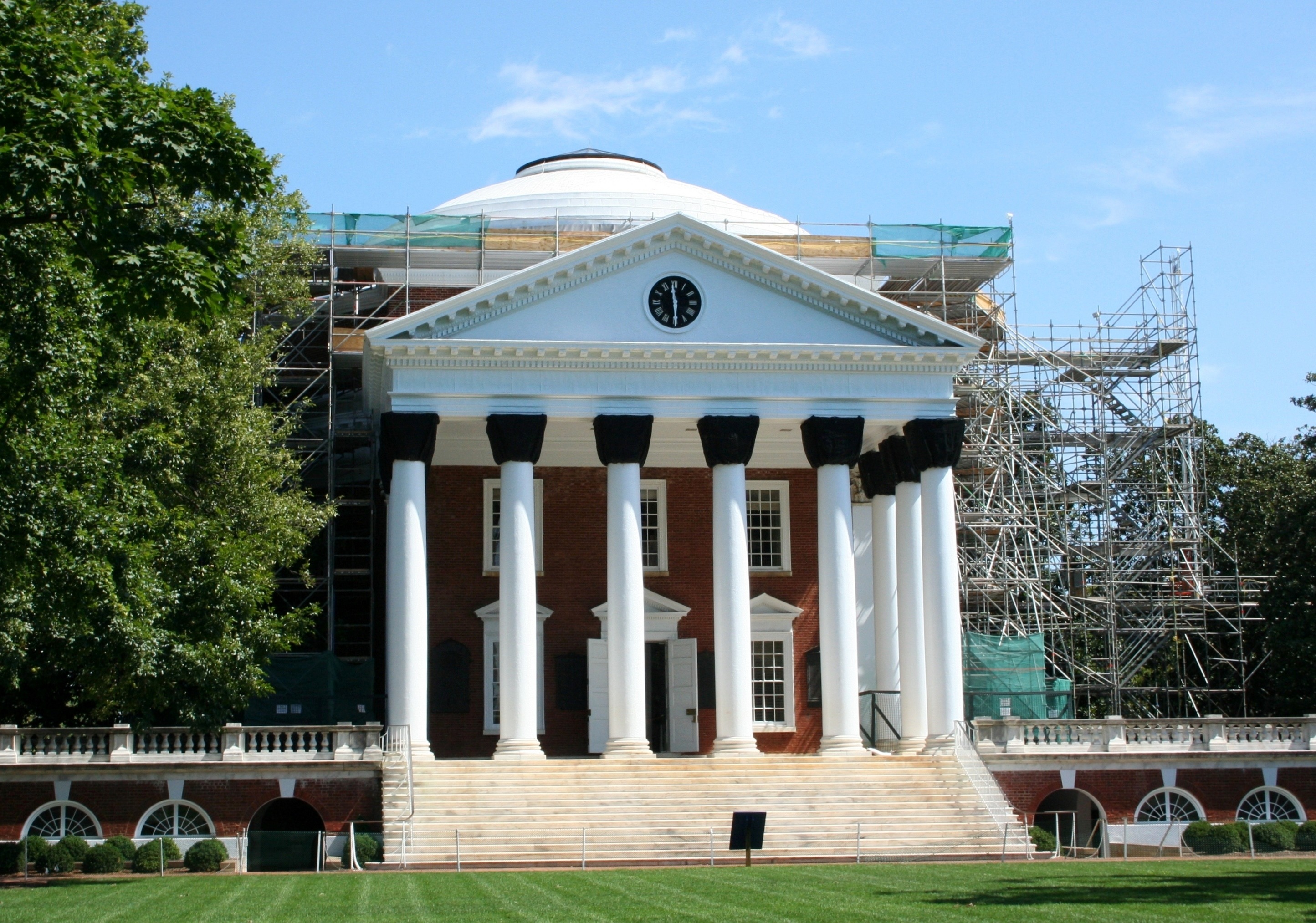 University of Virginia library building under restoration in usa