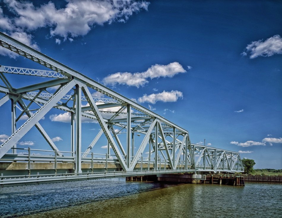 Dover bridge above water, usa, maryland, Easton free image download