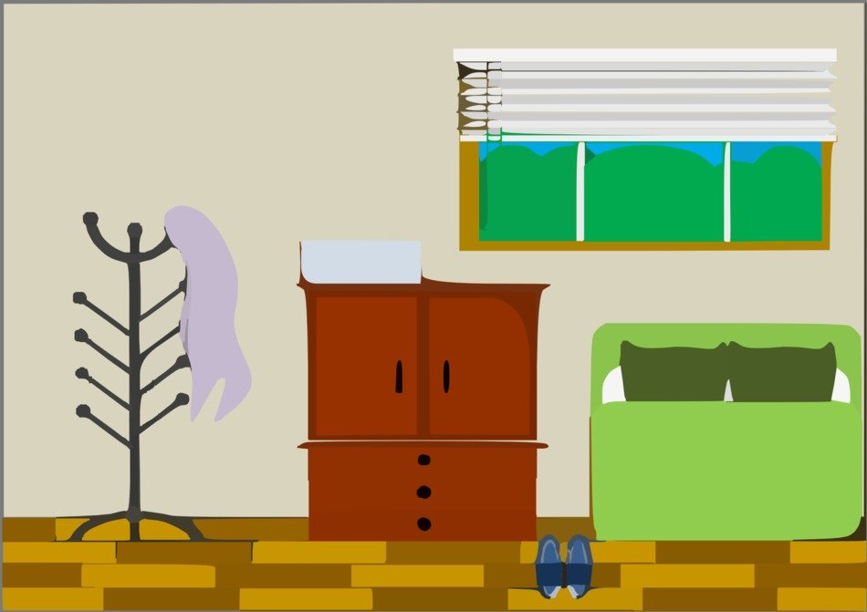 Furniture in bedroom, illustration free image download