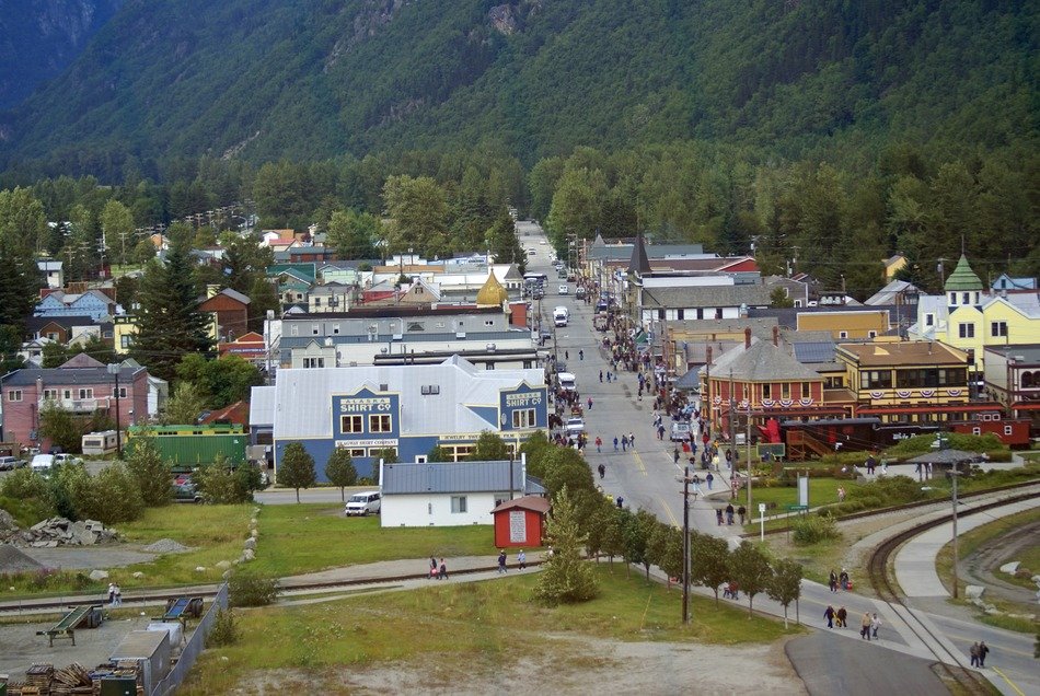 Alaska town buildings main Road view free image download