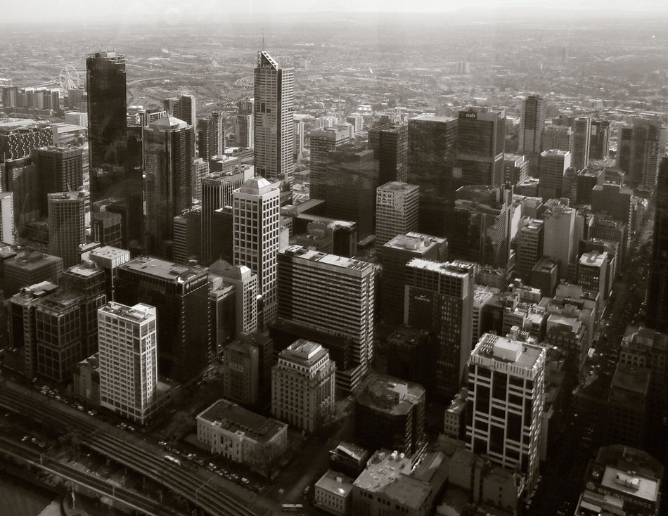 Black and white cityscape, australia, melbourne free image download