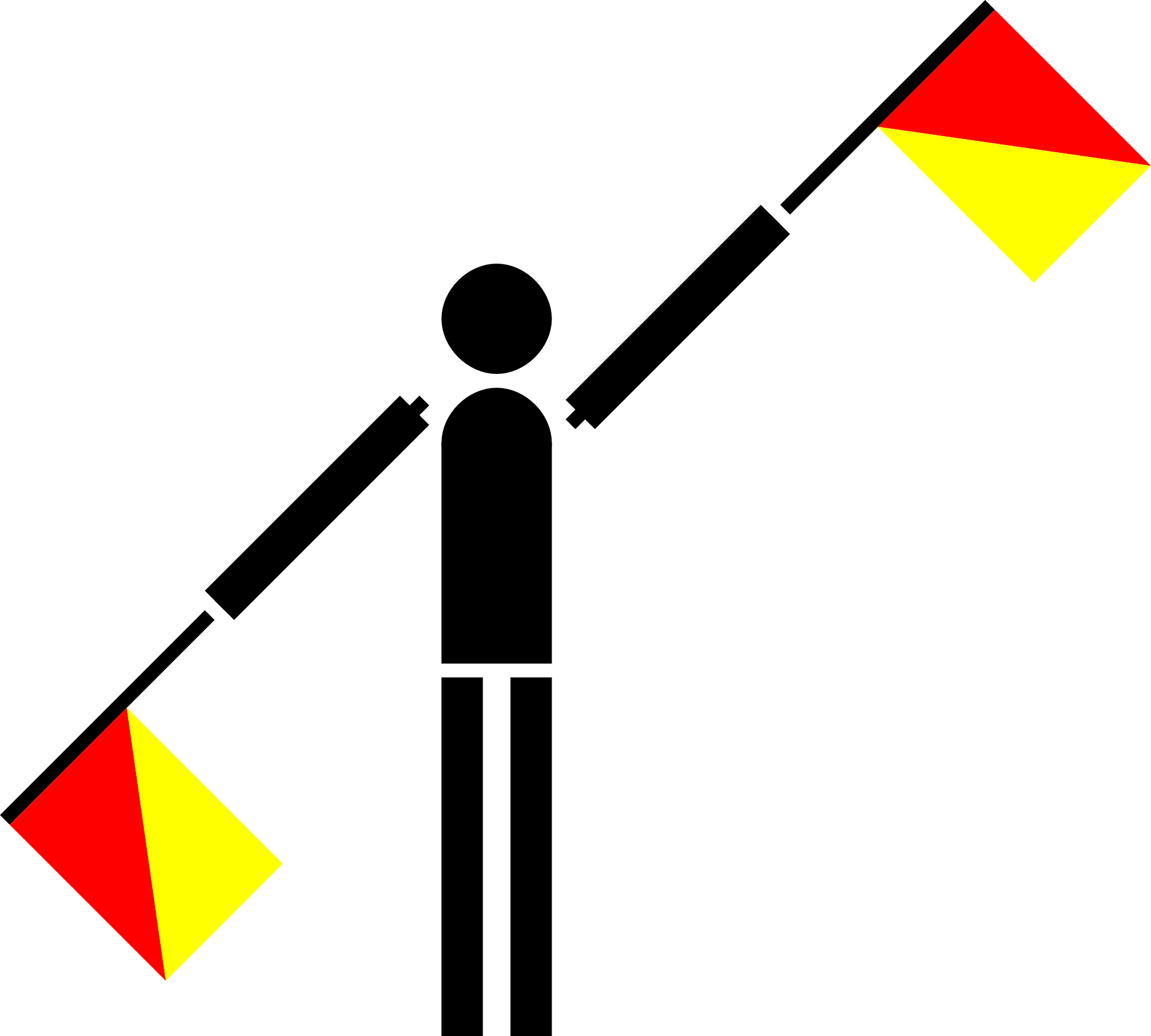 Man is showing red and yellow flags free image download