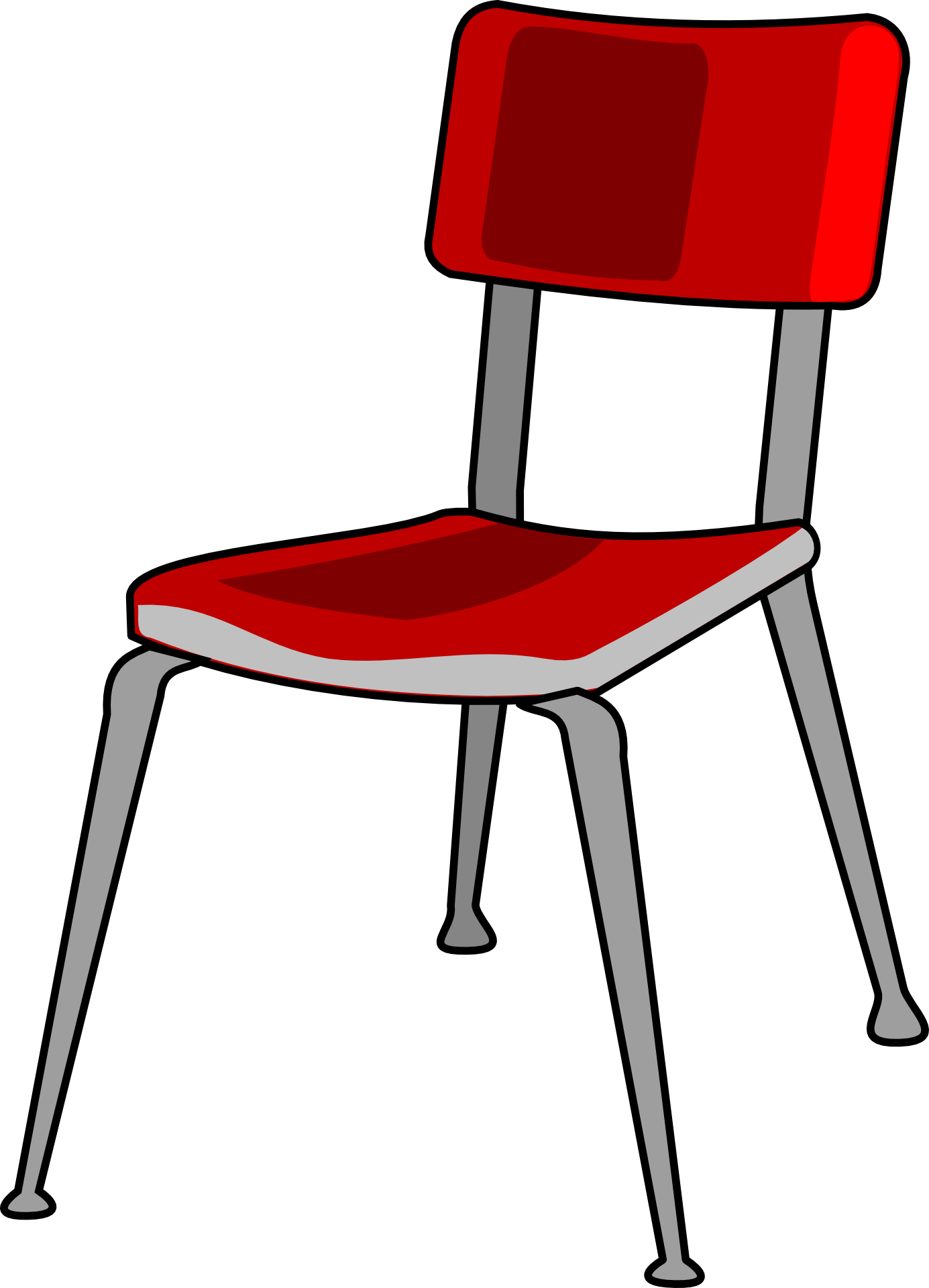 Red metal chair drawing free image download