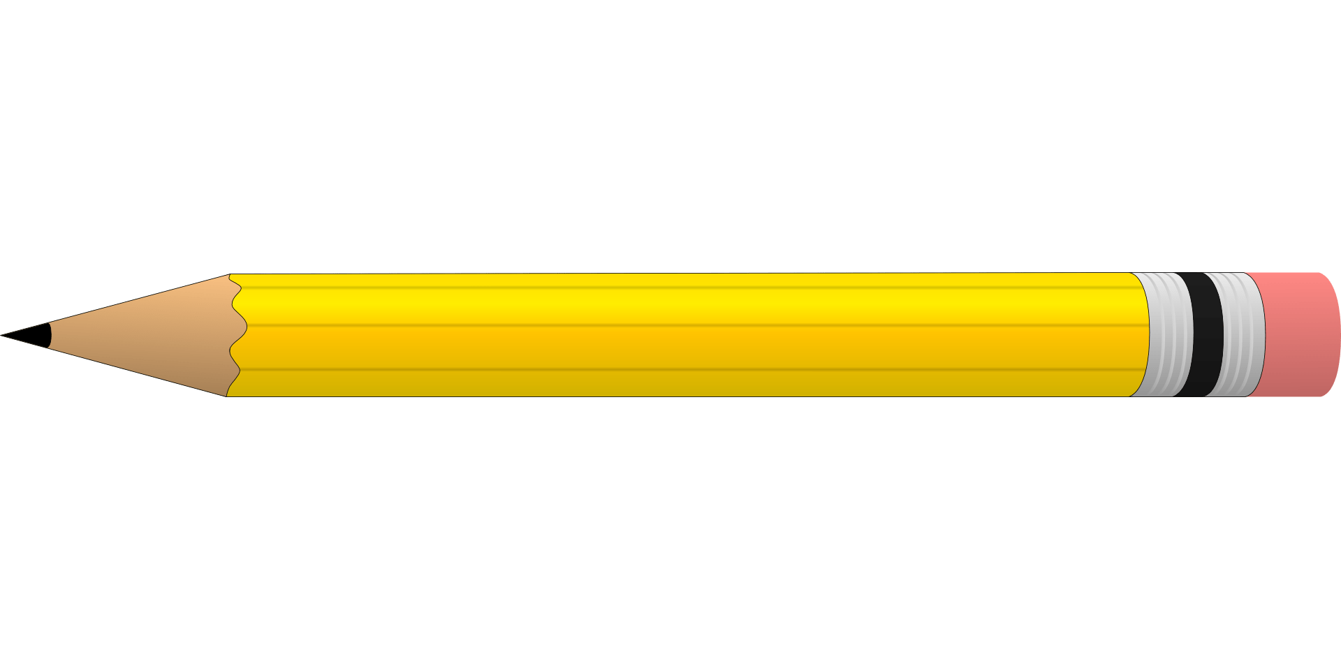 Yellow pencil with an eraser drawing free image