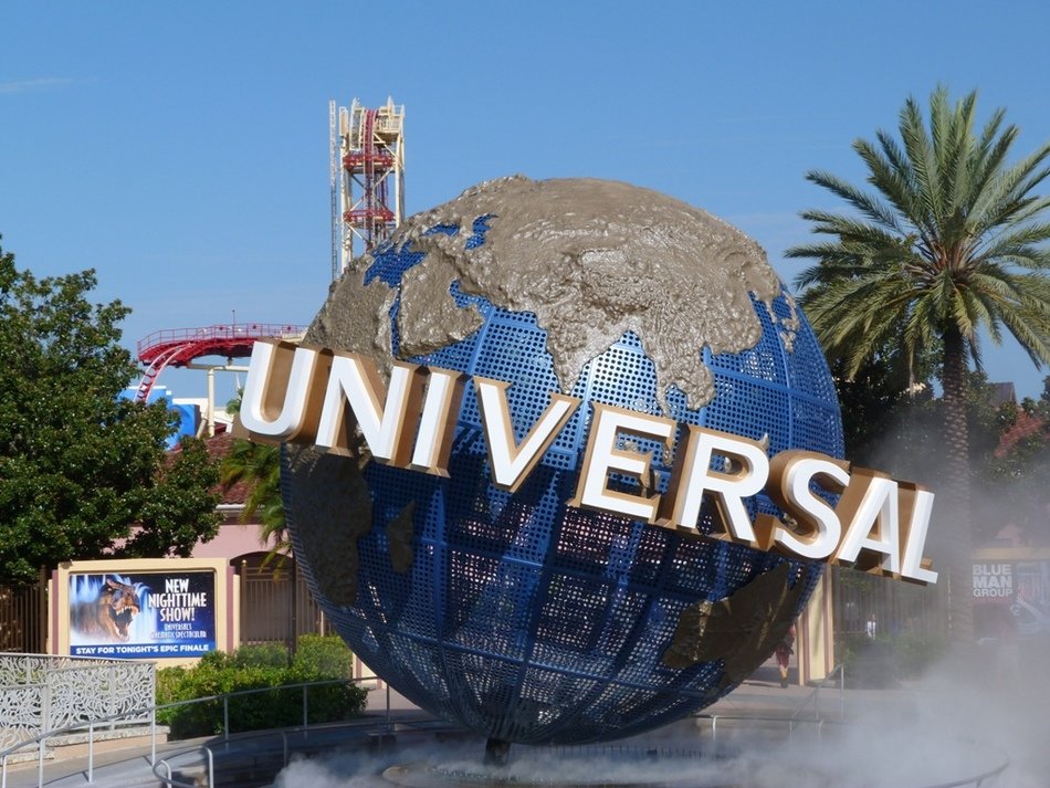 Universal Studios logo, fountain, usa, Florida, Orlando free image download