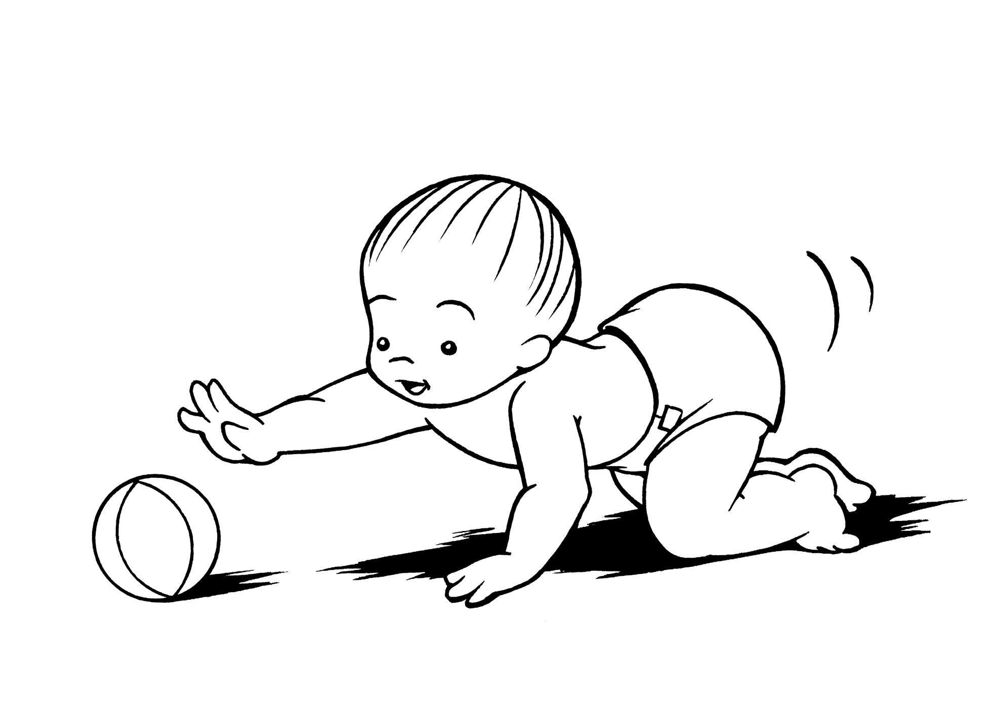 Baby play ball Drawing free image download