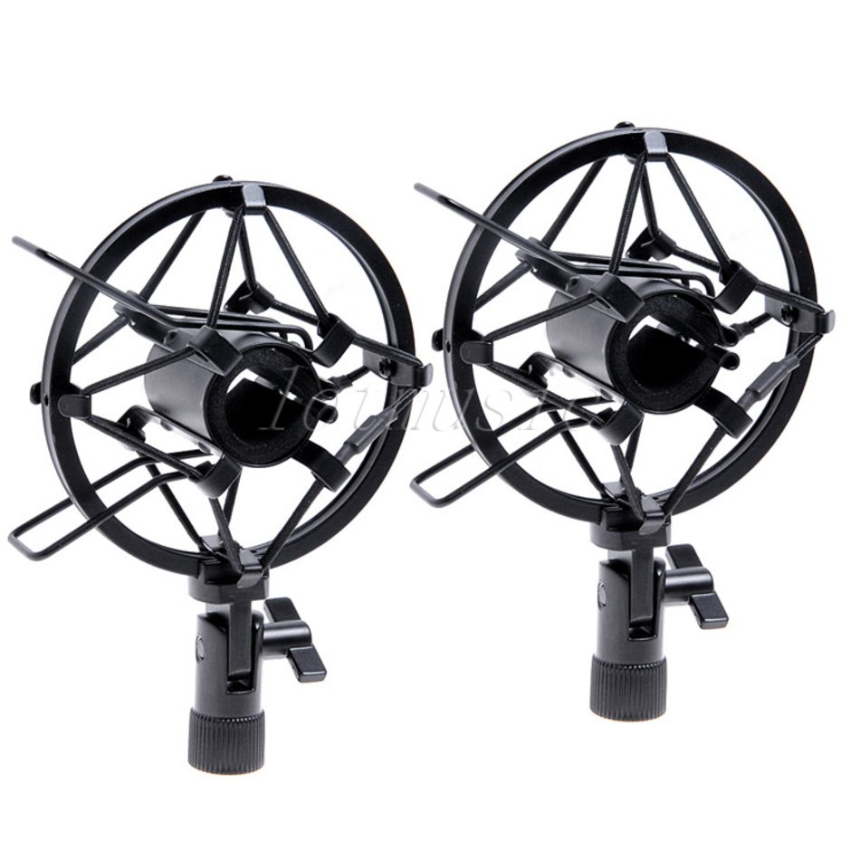 2Set Handheld Condenser Microphone Shock Mount Clip Mic Dynamic Studio free image download