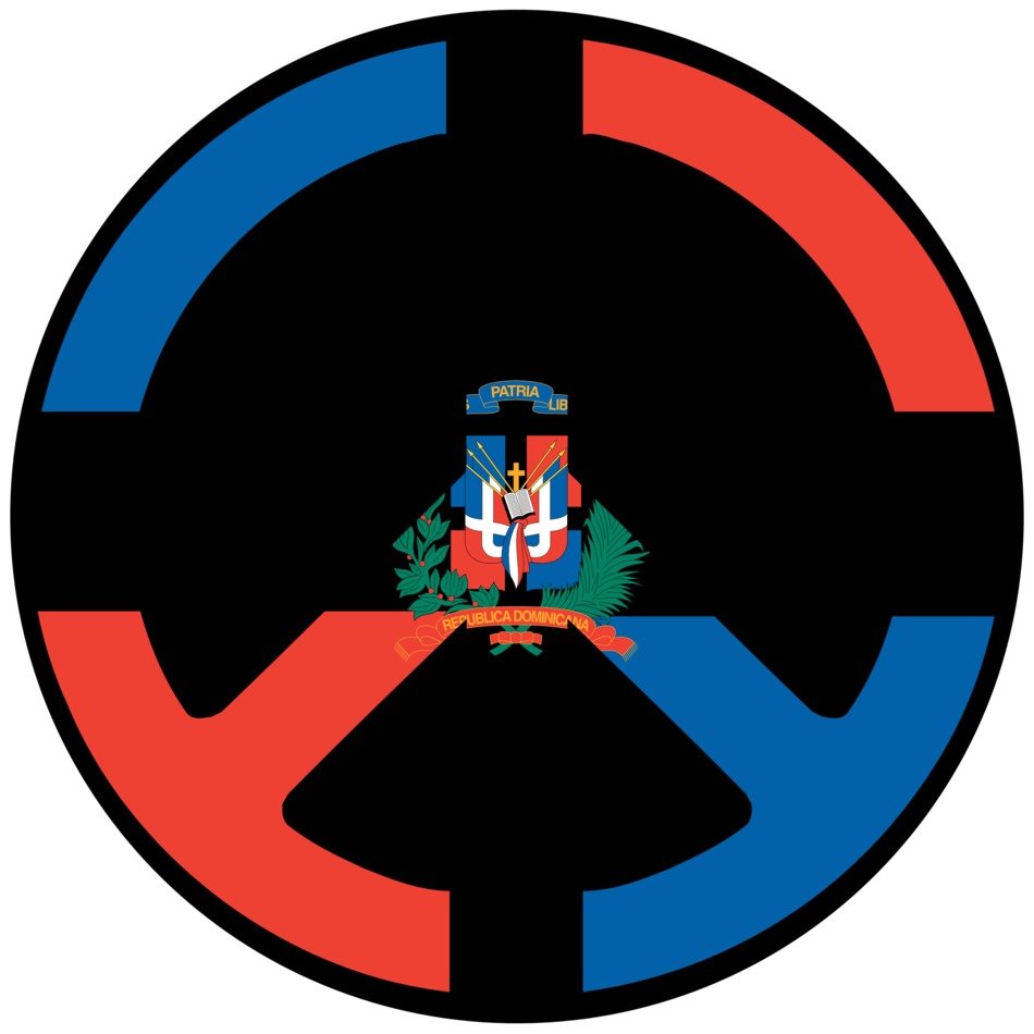 Round black Dominican Republic Flag Symbol free image download