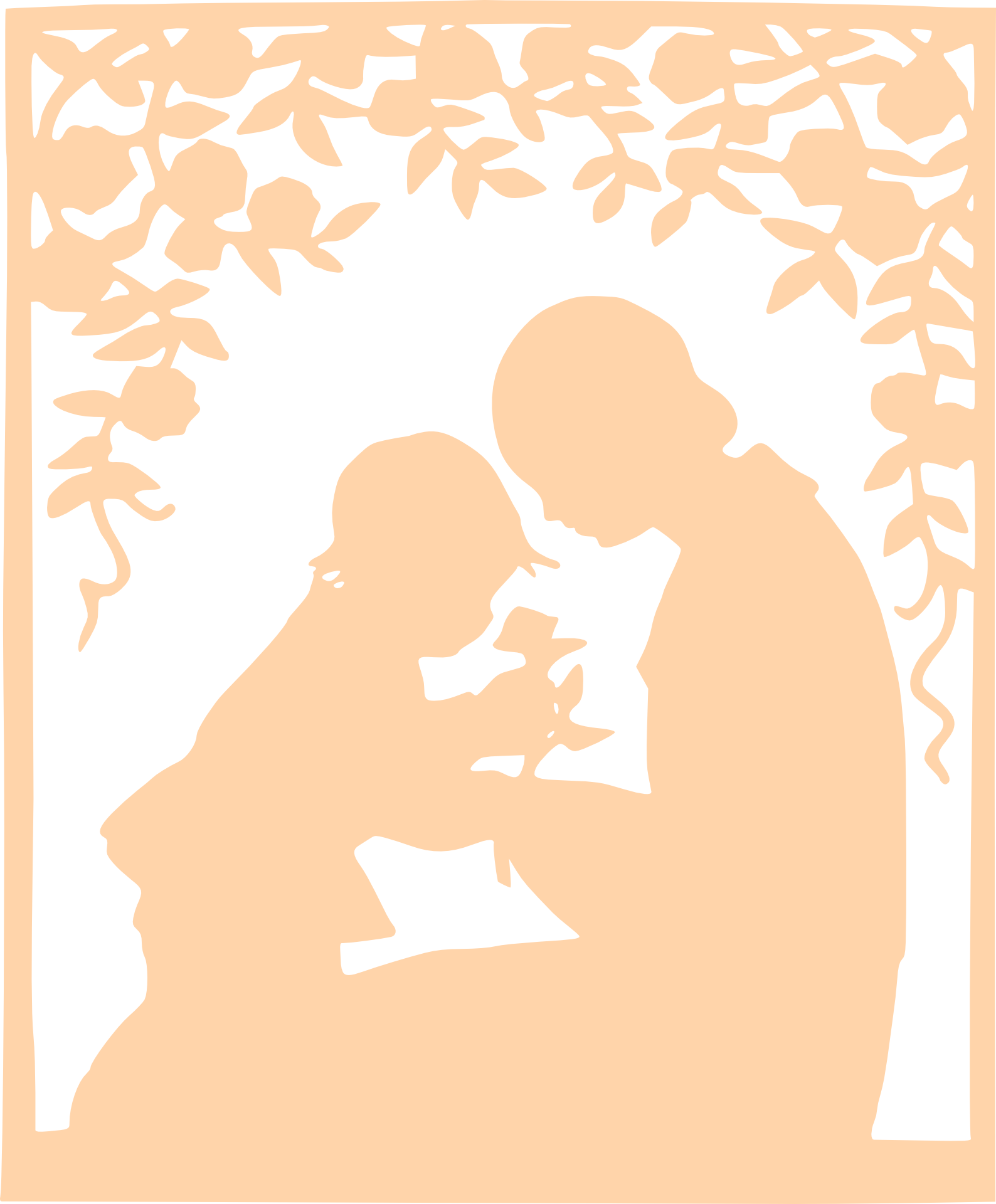 Silhouette child and mother drawing free image download