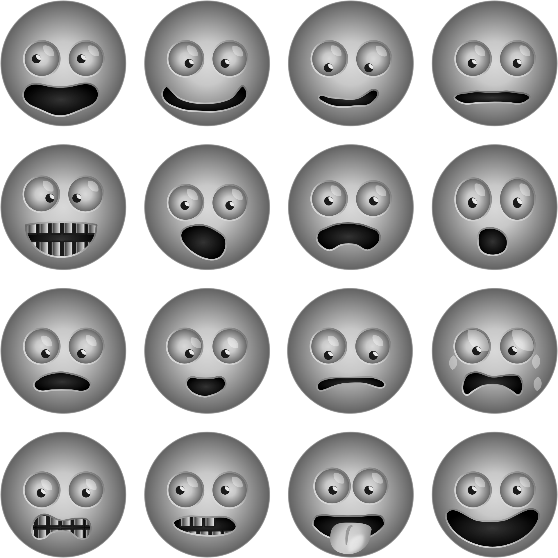 Clipart of the grey smileys free image download