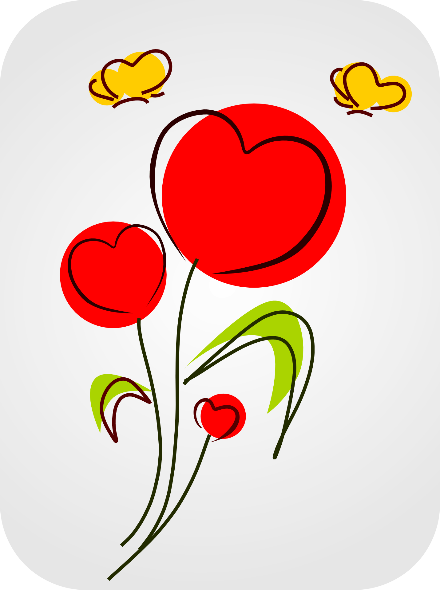 Heart love flowers drawing free image download