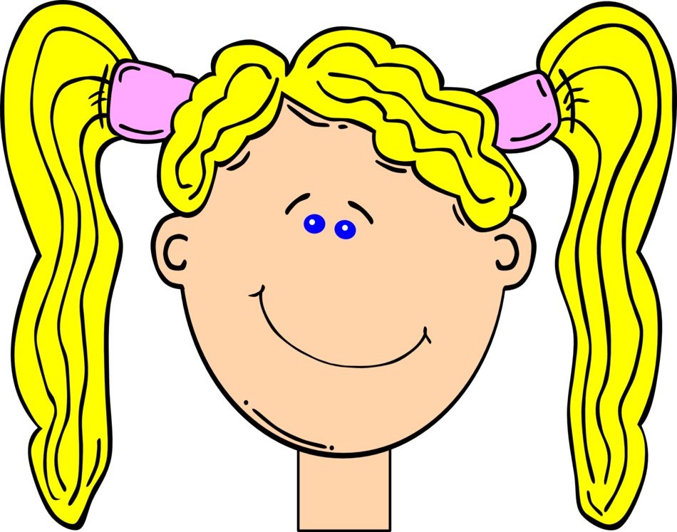 Cartoon girl with yellow hair free image download