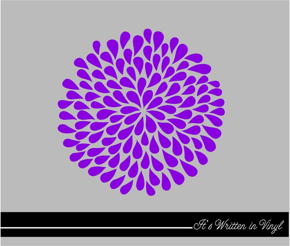 Purple Flower Vinyl Wall drawing free image download