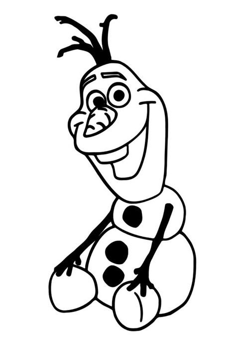 Drawn Olaf snowman in coloring book free image download