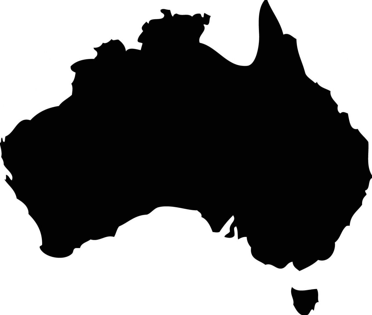 Black And White Australia Map darwing free image download