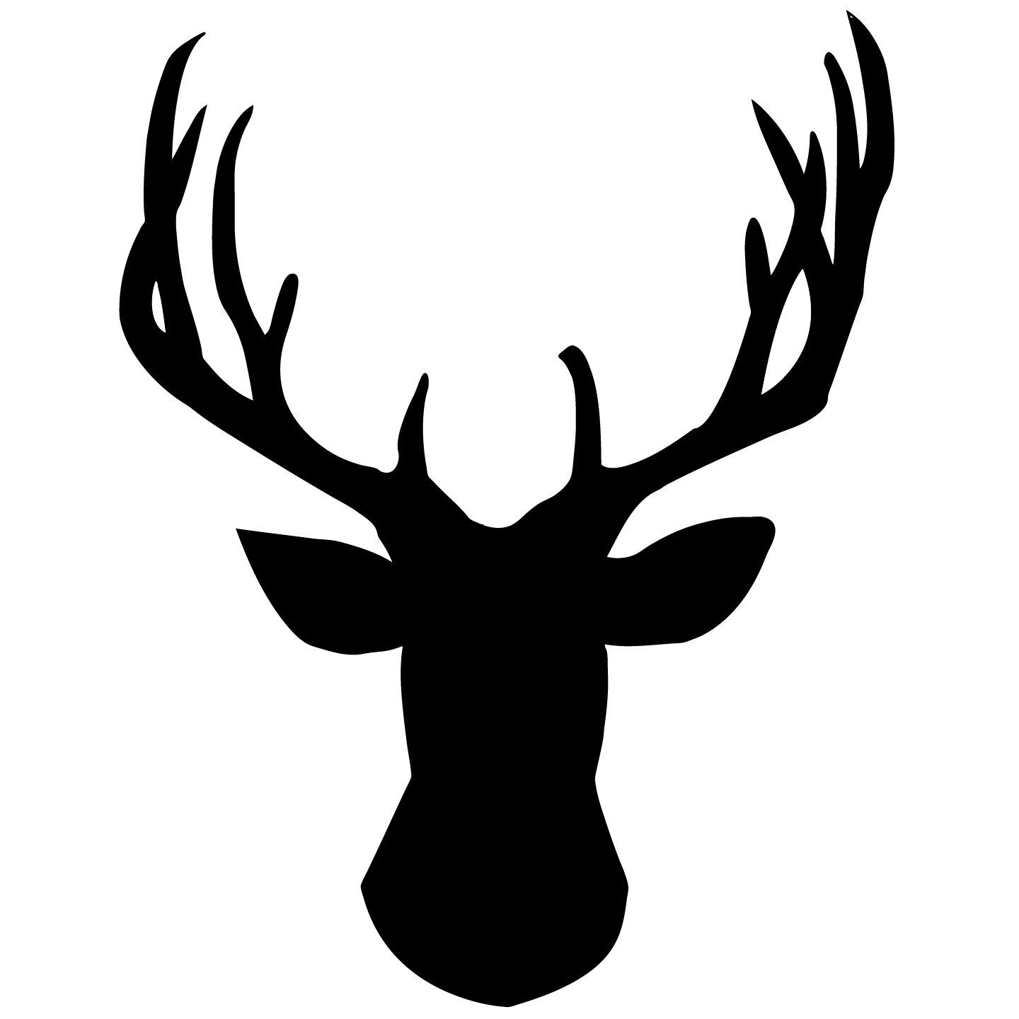 İllustration of Deer Head Silhouette Stencil free image download