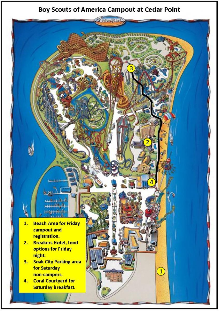 Colorful Cedar Point Map 2014 clipart free image download
