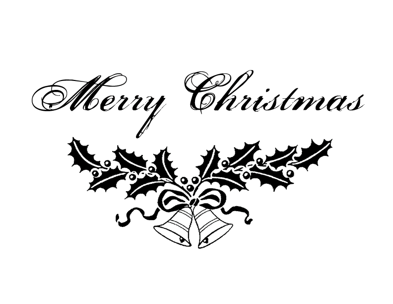 Merry Christmas Clip Art Black White N3 free image download
