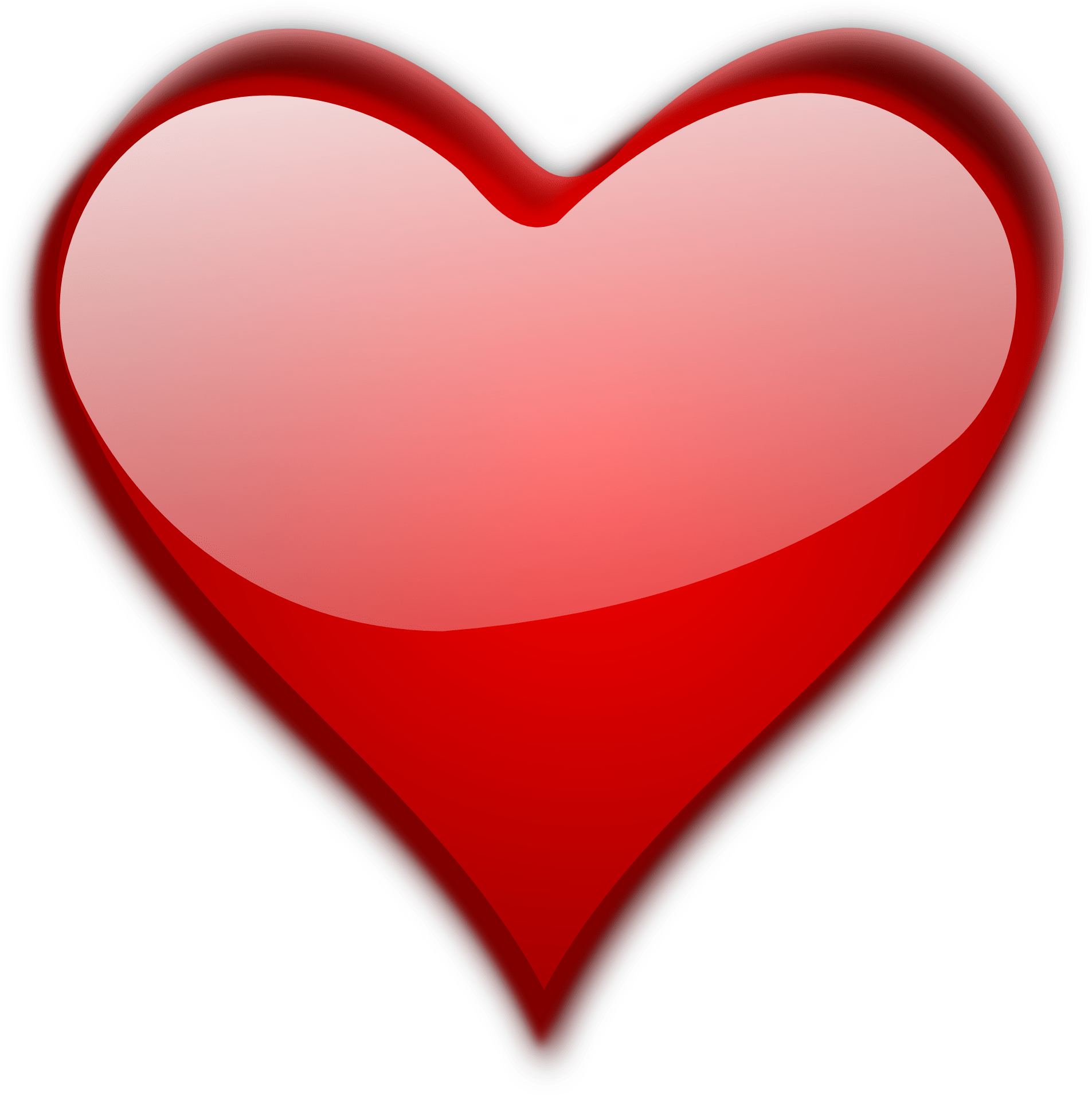 Red glossy loving heart free image download