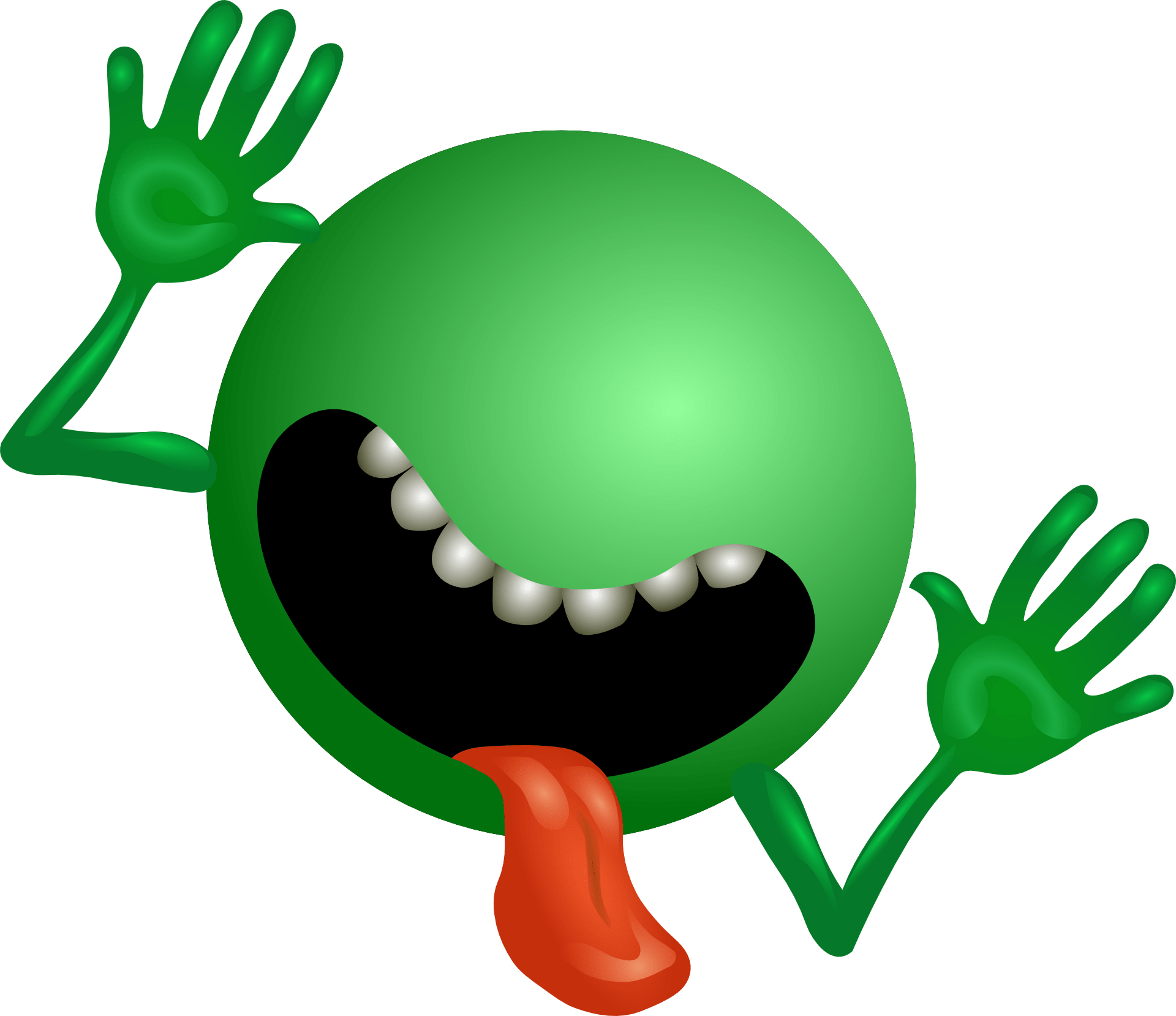 Picture of green face with open mouth free image download