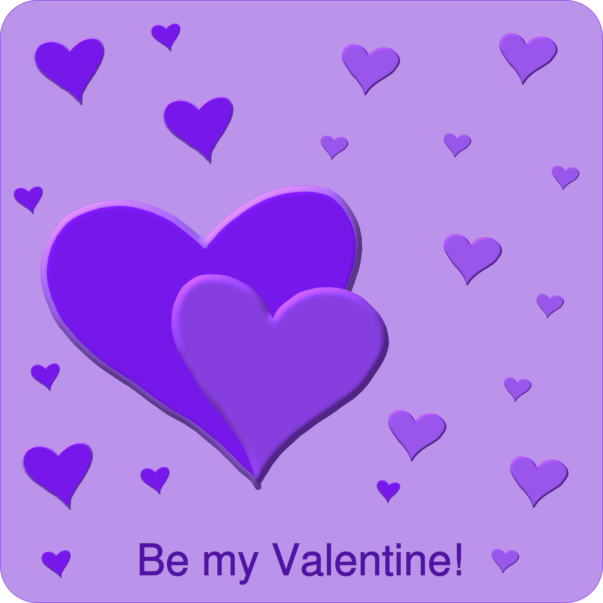 Purple hearts together, br my valentine free image download