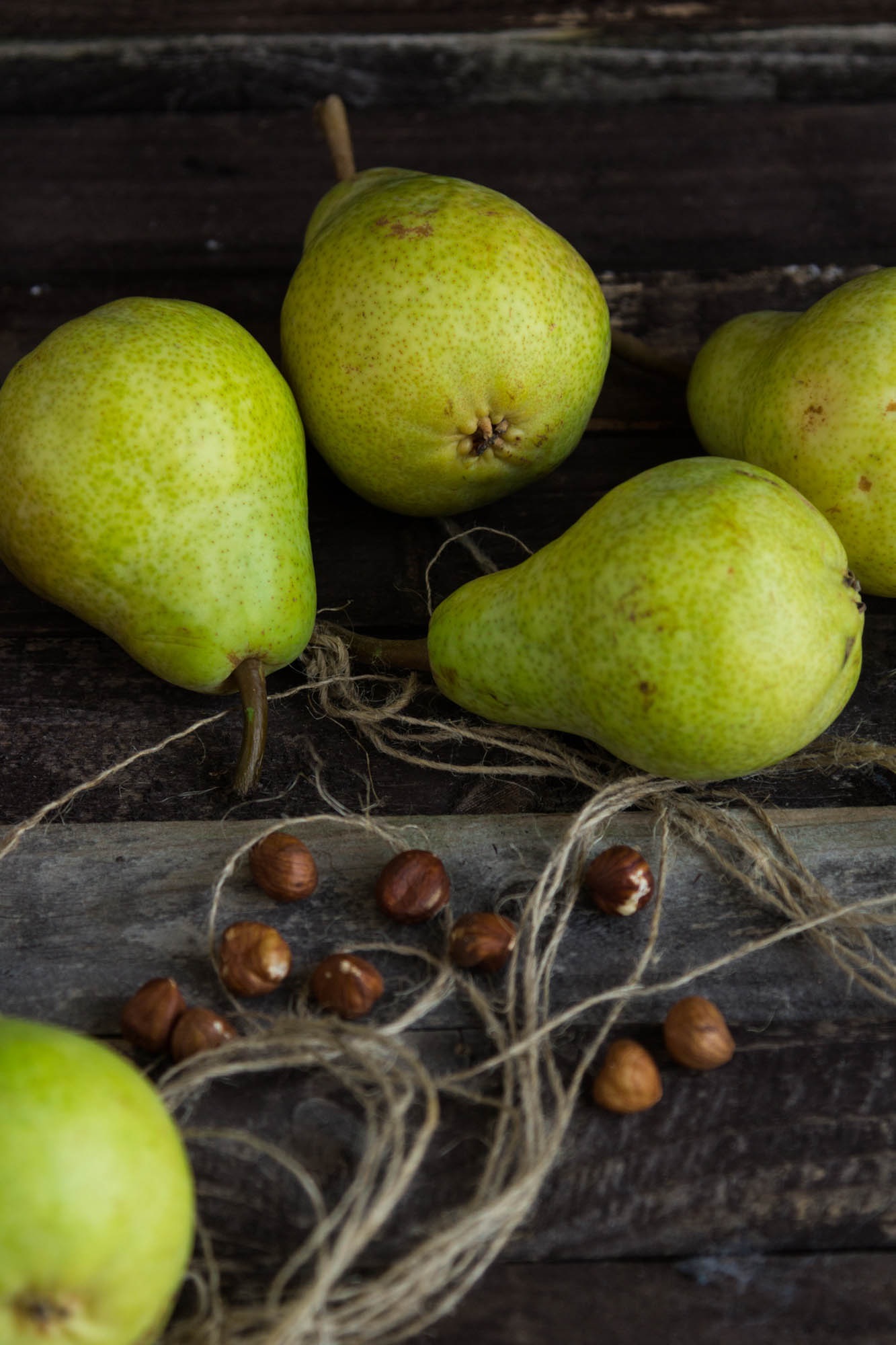 Coffee beans near green pears free image download