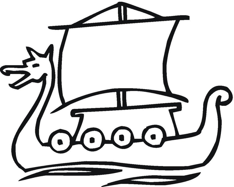 Viking Ship Coloring Pages drawing free image download