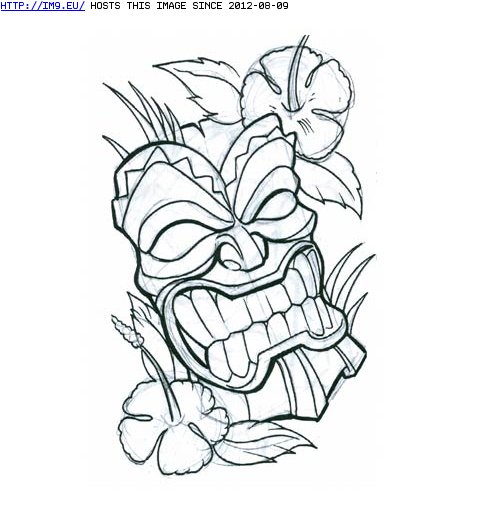 Tiki Mask Tattoos Outline free image download