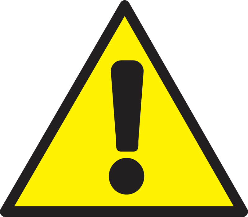 Exclamation mark in a yellow triangle free image download