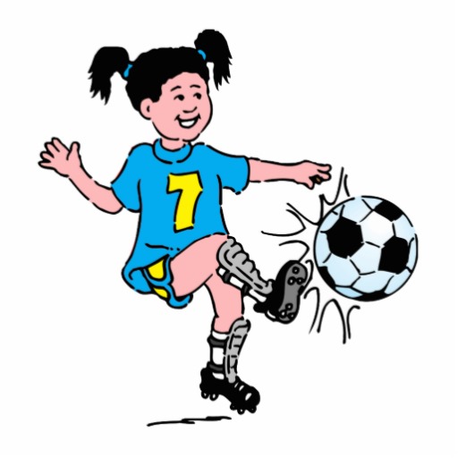 Girl Playing Soccer Ball Clip Art free image download