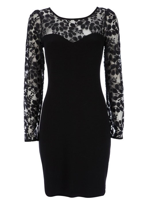 Long Sleeve Black Lace Dress free image download