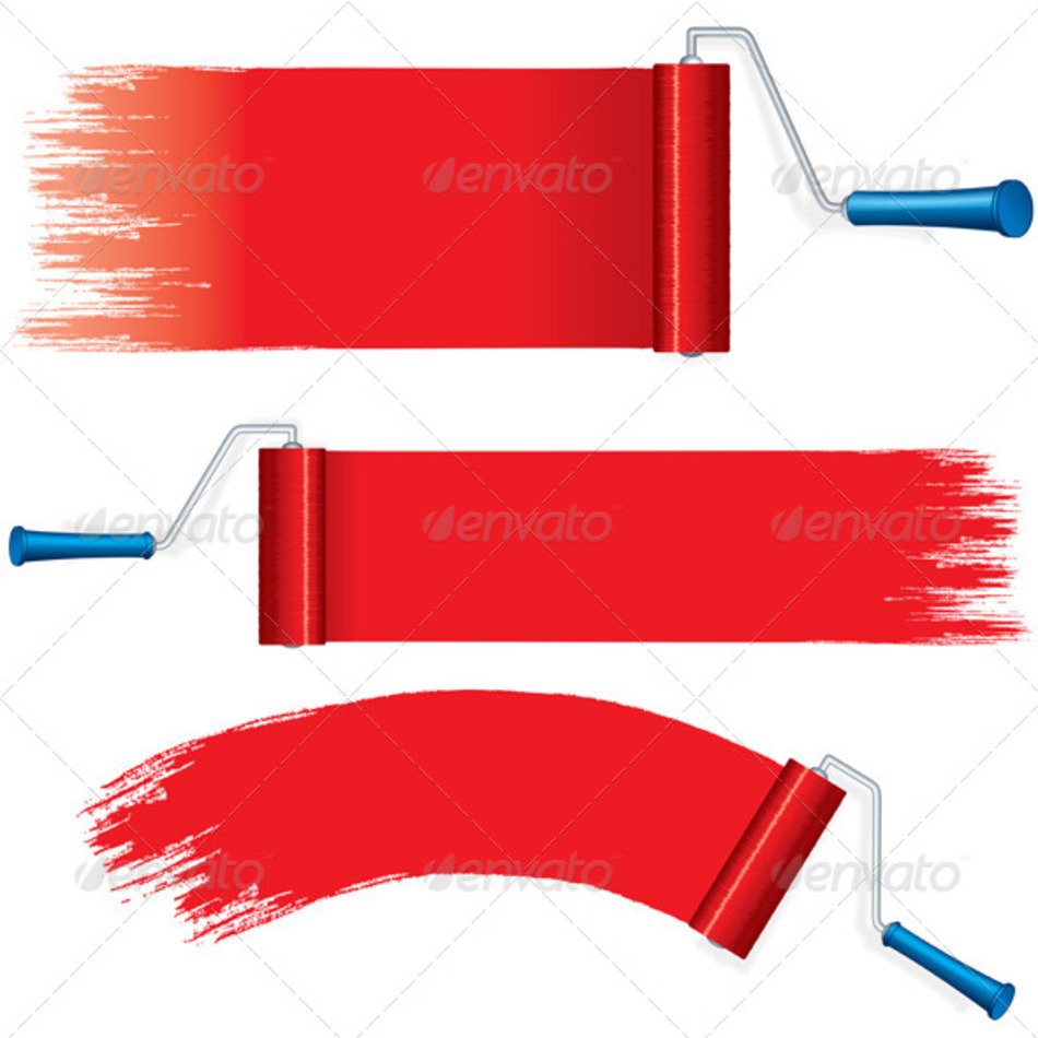 Red Paint Brush Strokes Vector free image download