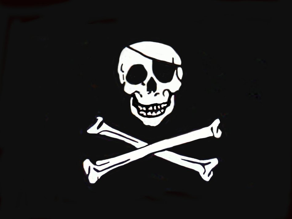 Painted black pirate flag free image download
