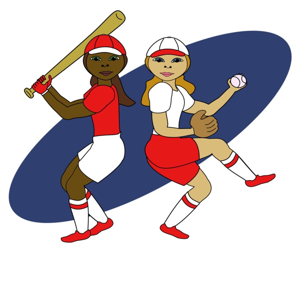 Softball Players drawing free image download